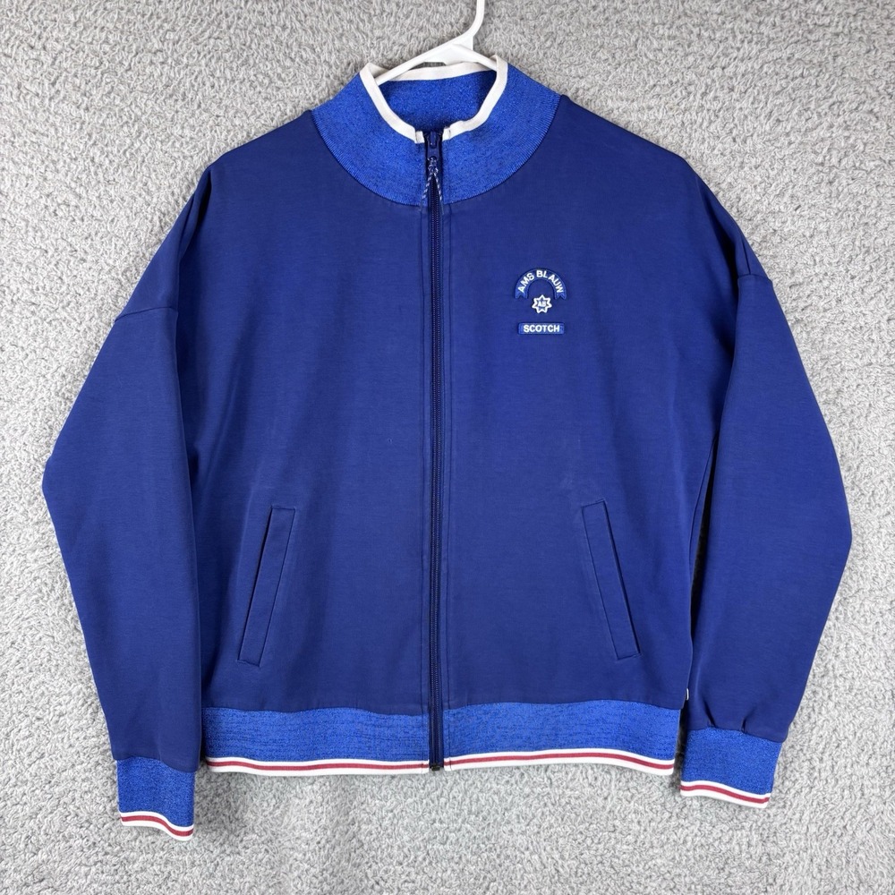 Scotch & Soda Men AMS Blauw Full Zip Cardigan Jumper Size‎ M Blue Track Jacket